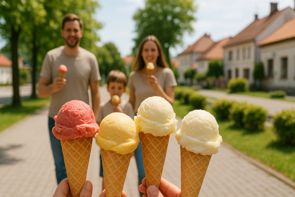 Spacerowy przystanek na lody rzemieślnicze w okolicy Myślenic